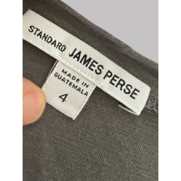 James Perse Womens Gray Scoop Neck Tee Size 4 Cotton Modal Blend - Picture 4 of 6